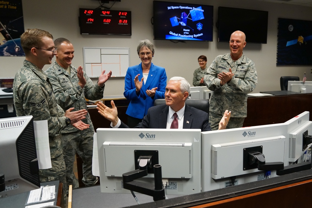 Vice President visits Schriever for day with space