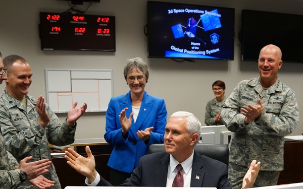 Vice President visits Schriever for day with space