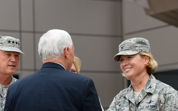 Vice President visits Schriever for day with space