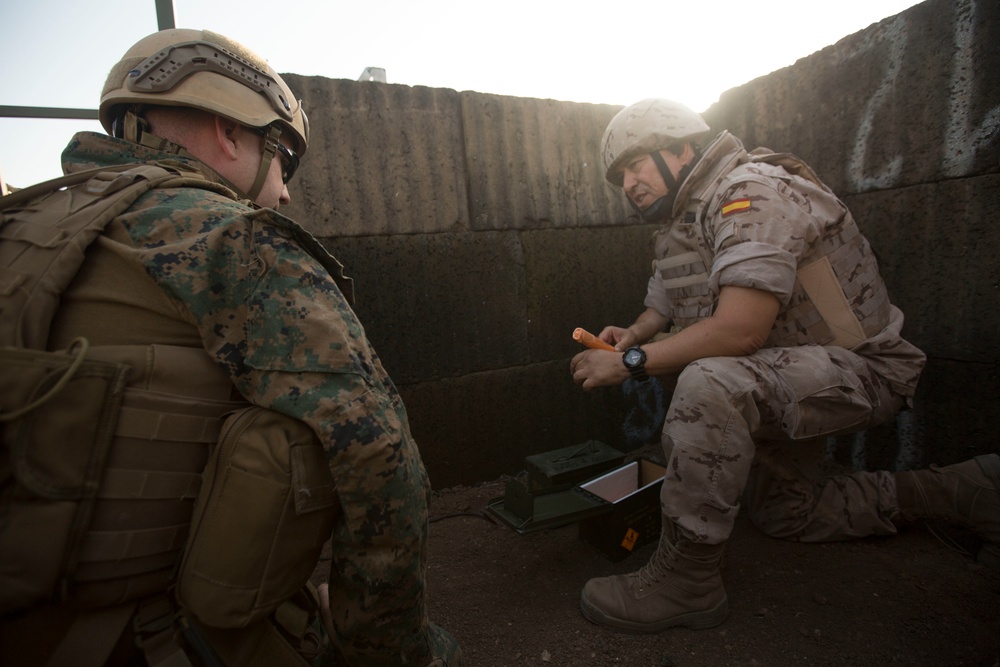 SPMAGTF-CR-AF EOD Marines and Spanish EOD Soldiers Train with Explosive Ordnance