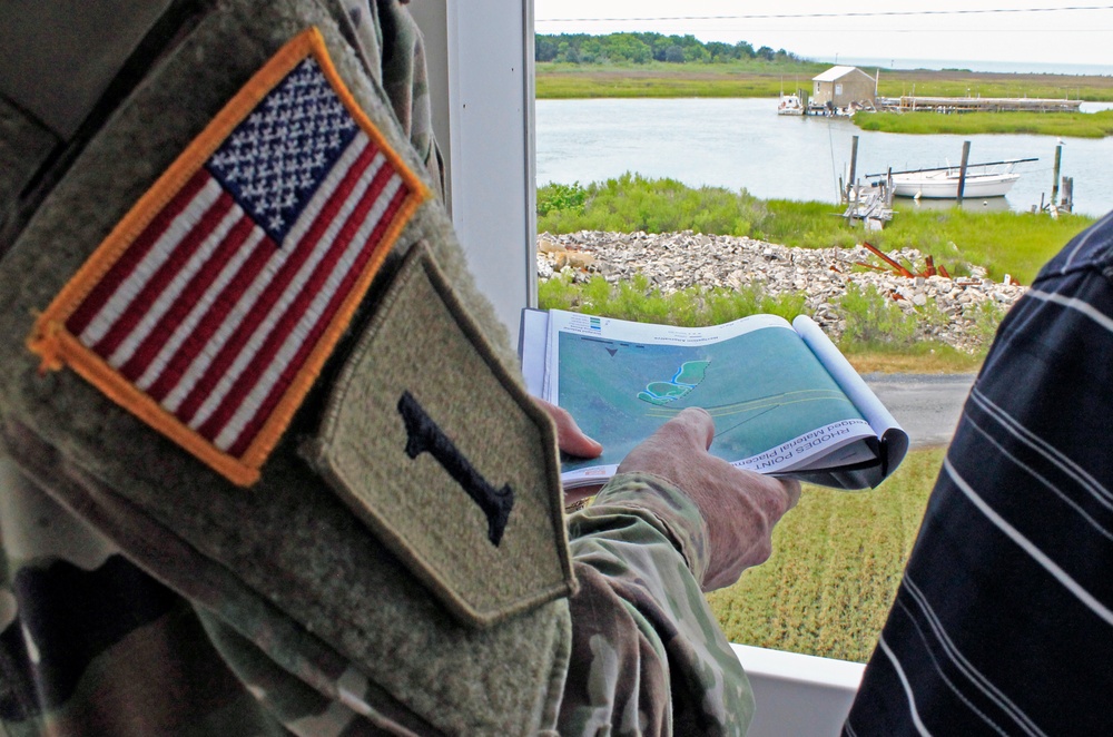 Col. Ed Chamberlayne visits Smith Island future project site