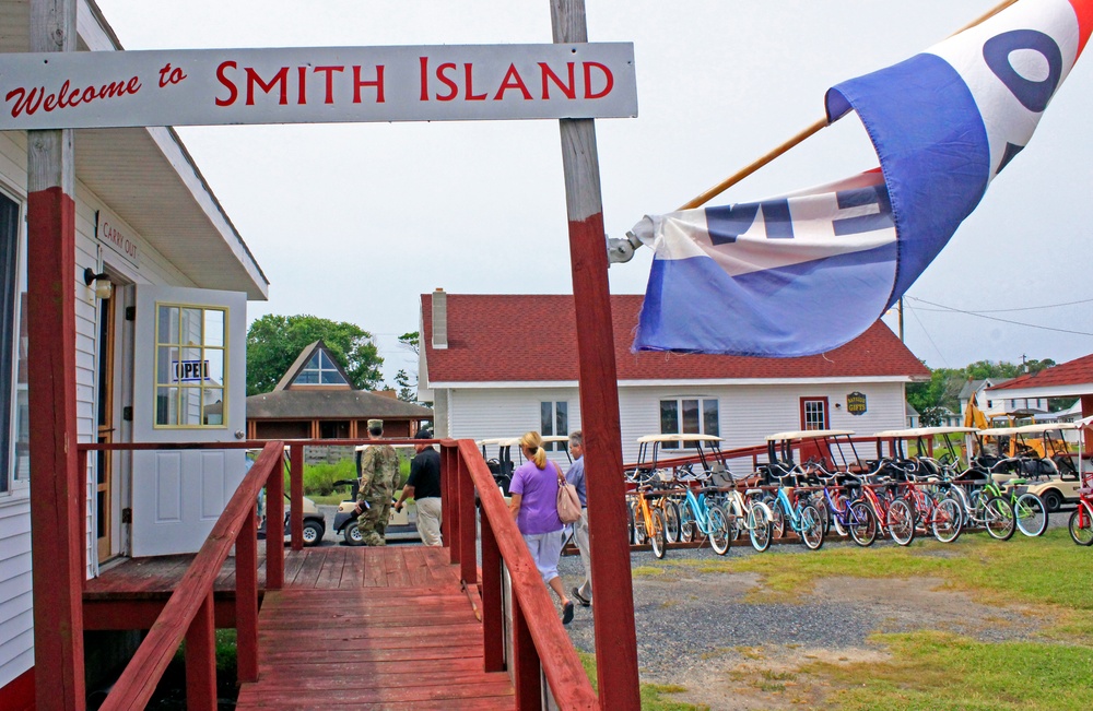 Col. Ed Chamberlayne visits Smith Island with partners