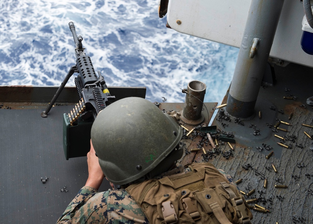 Marine Live-Fire aboard USS Bonhomme Richard (LHD 6)