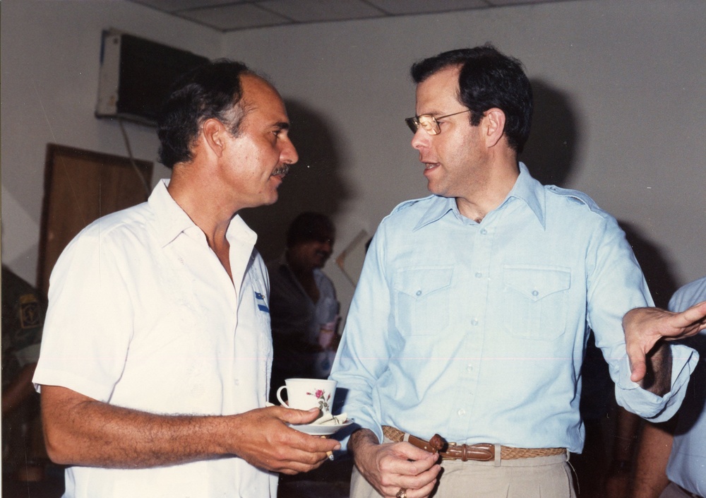 Mark Edelman Acting USAID Administrator &amp; Alfredo Cristiani - President of El Salvador