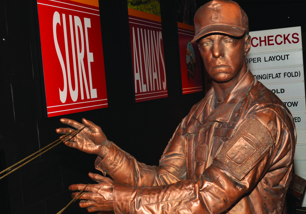 Museum unveils statue paying tribute to parachute riggers