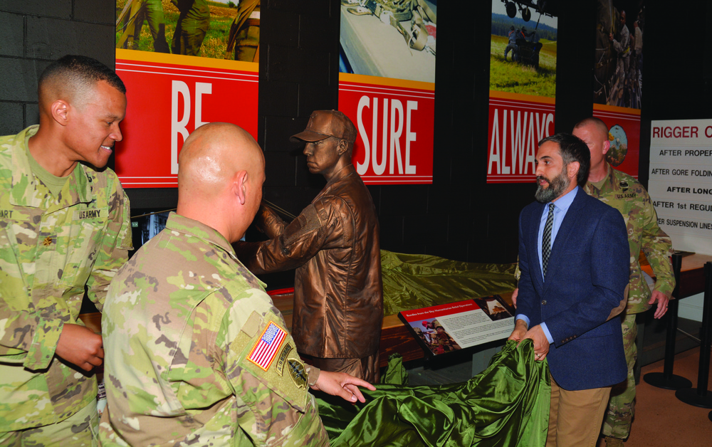 Museum unveils stateue paying tribute to parachute riggers