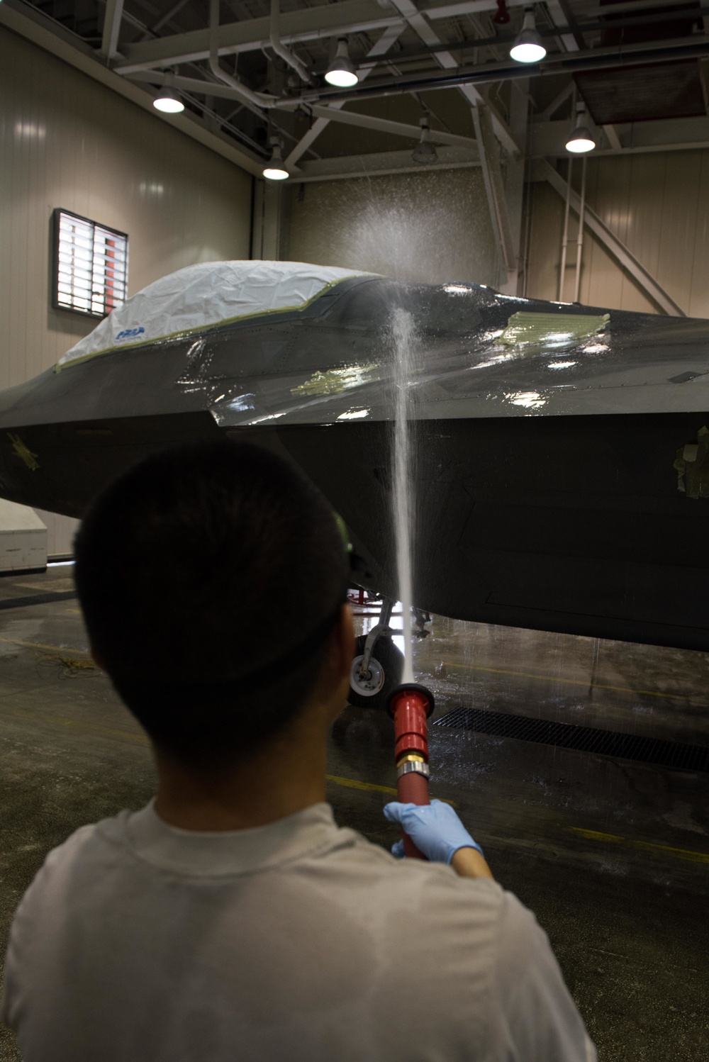Wash rack gives F-22 clean bill of health