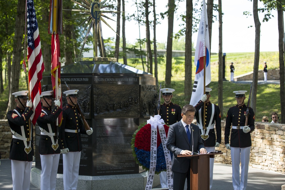 South Korean President Visit to Jangjin (Chosin) Reservoir Memorial