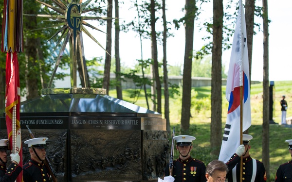 South Korean President Visit to Jangjin (Chosin) Reservoir Memorial