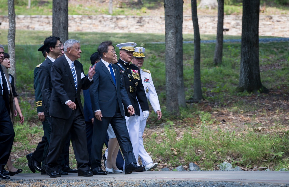South Korean President Visit to Jangjin (Chosin) Reservoir Memorial Wreath Laying