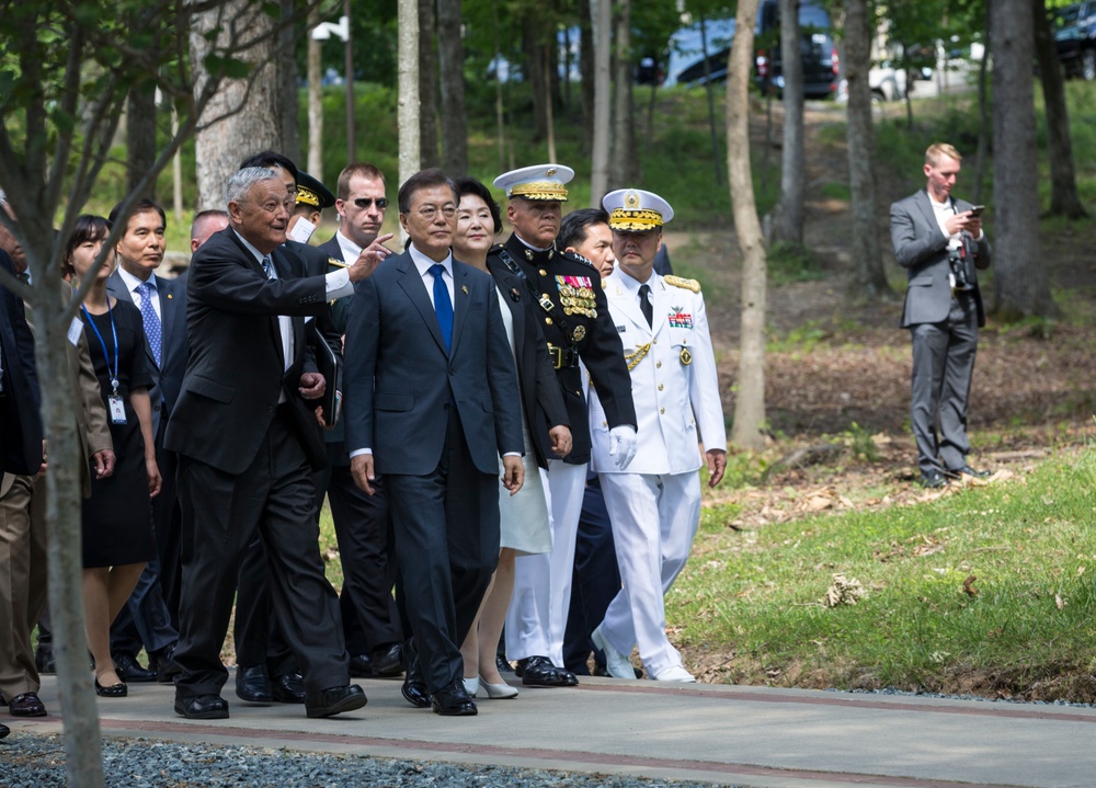 South Korean President Visit to Jangjin (Chosin) Reservoir Memorial Wreath Laying