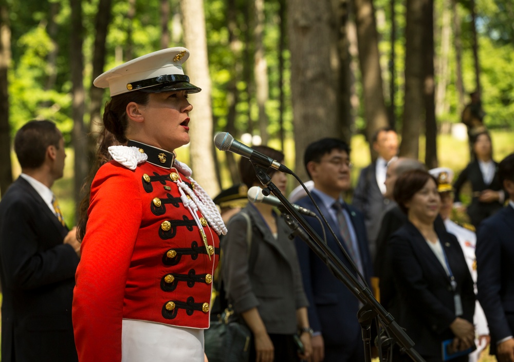 South Korean President Visit to Jangjin (Chosin) Reservoir Memorial Wreath Laying