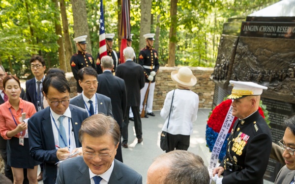 South Korean President Visit to Jangjin (Chosin) Reservoir Memorial Wreath Laying
