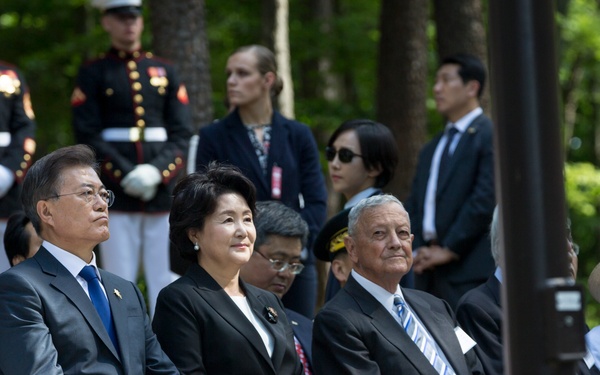 South Korean President Visit to Jangjin (Chosin) Reservoir Memorial Wreath Laying