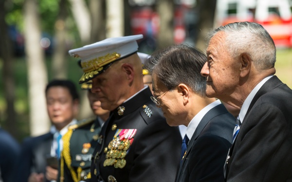 South Korean President Visit to Jangjin (Chosin) Reservoir Memorial Wreath Laying