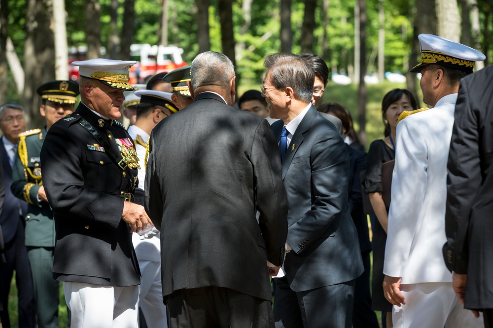 South Korean President Visit to Jangjin (Chosin) Reservoir Memorial Wreath Laying