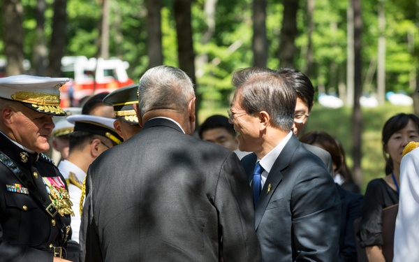 South Korean President Visit to Jangjin (Chosin) Reservoir Memorial Wreath Laying