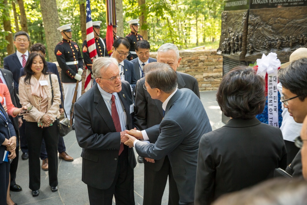 South Korean President Visit to Jangjin (Chosin) Reservoir Memorial Wreath Laying