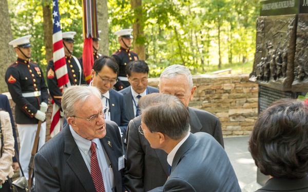 South Korean President Visit to Jangjin (Chosin) Reservoir Memorial Wreath Laying