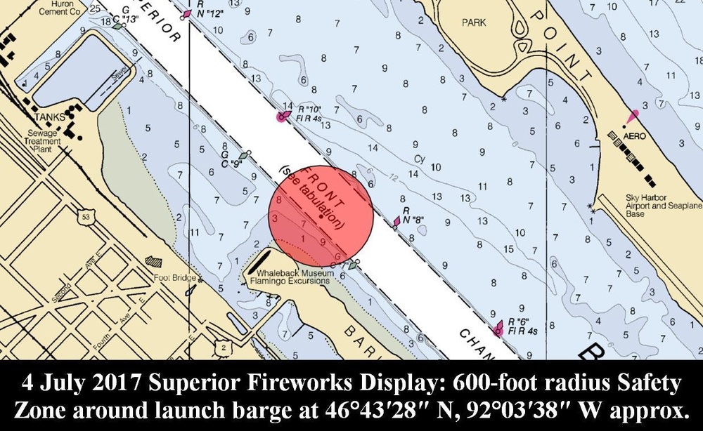 Superior, Wisconsin July 4th fireworks safety zone