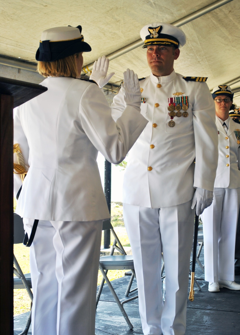 Coast Guard Cutter Elm holds change-of-command ceremony in Atlantic Beach, NC