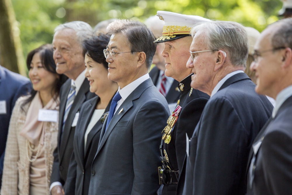President Moon Jae-in of the Republic of Korea visits the National Museum of the Marine Corps