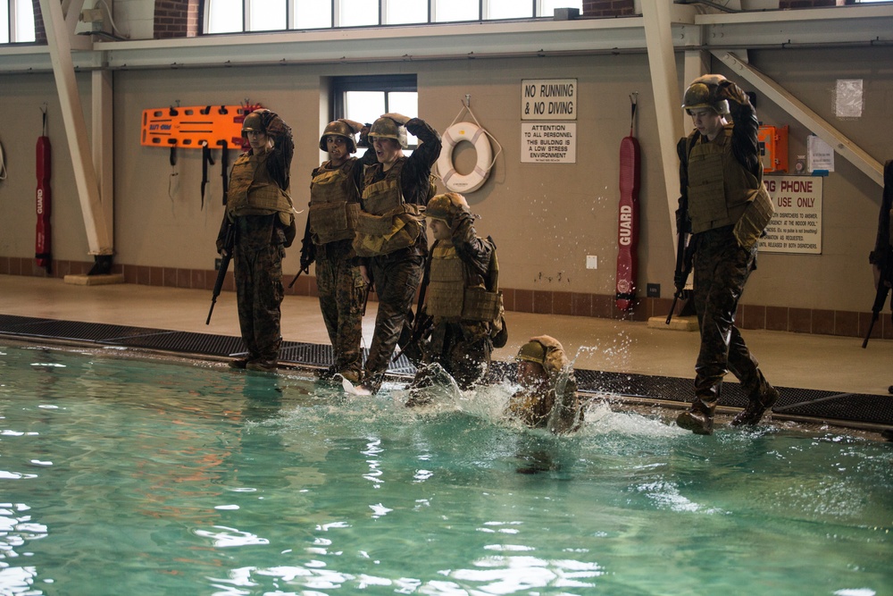 Marine recruits learn basic water survival on Parris Island