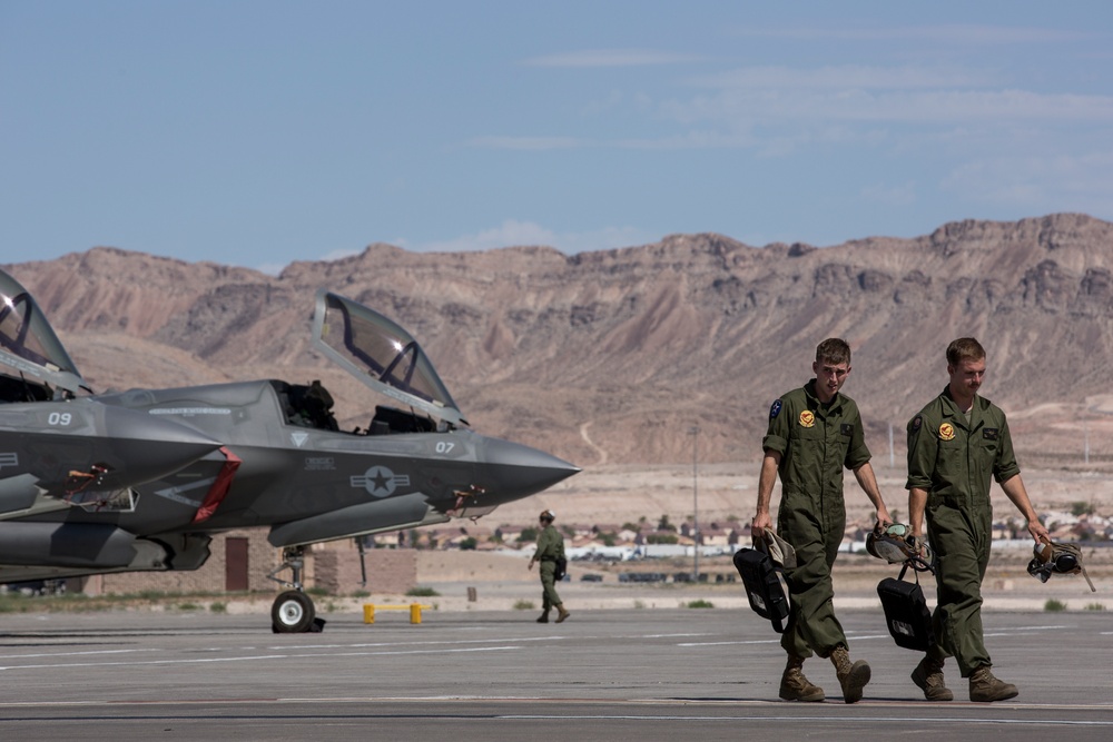 Bringing the heat: F-35B Lightning IIs arrive at Nellis Air Force Base for Red Flag 17-3