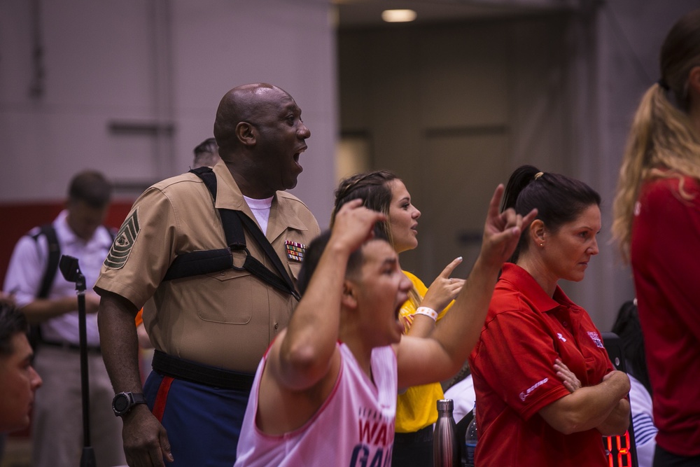 Sgt. Maj. Green cheers for Team Marine Corps