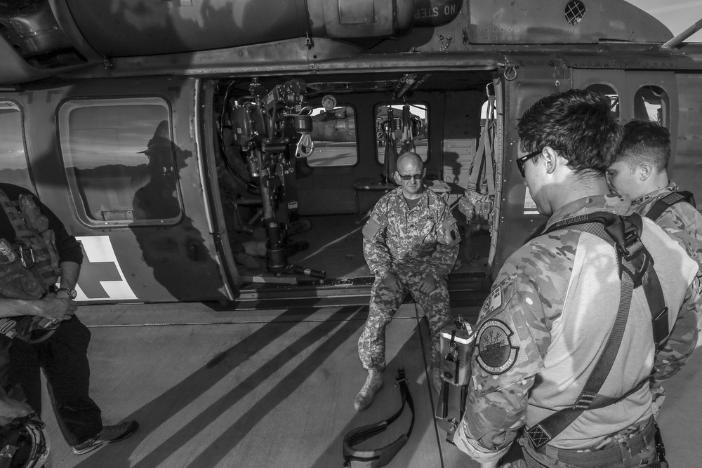 New Jersey Task Force One in black and white