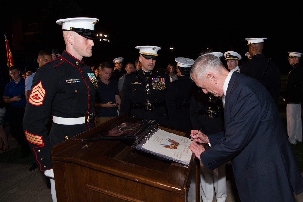 SD attends Marine Barracks sunset parade