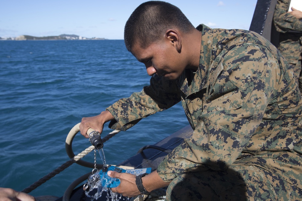 Koa Moana Marine performs operation check on water purification system