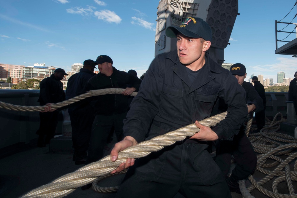 USS Bonhomme Richard Departs Sydney