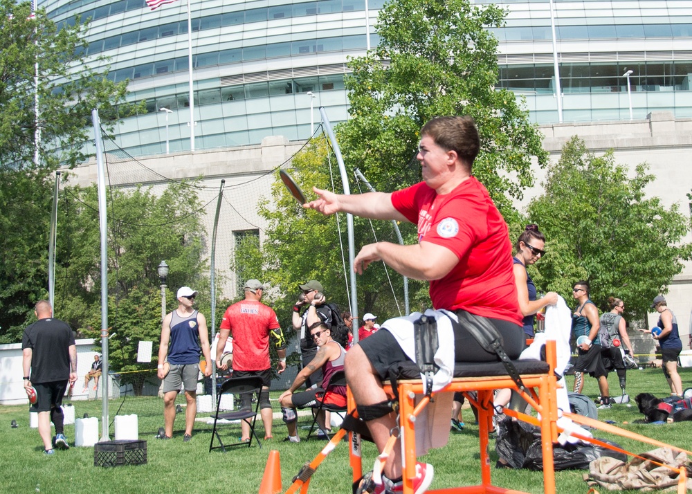 Athlete Practices the Discus Throw