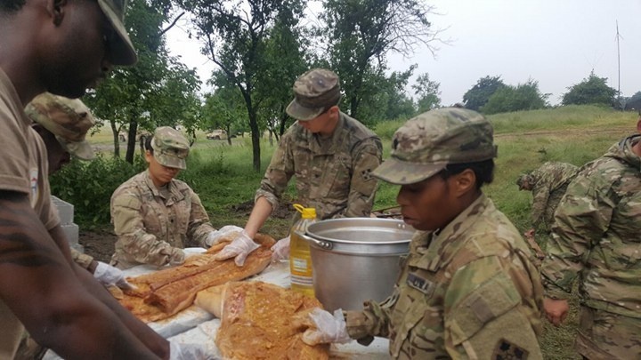 3/4 ABCT brings taste of America to Romania with 4th of July pig roast