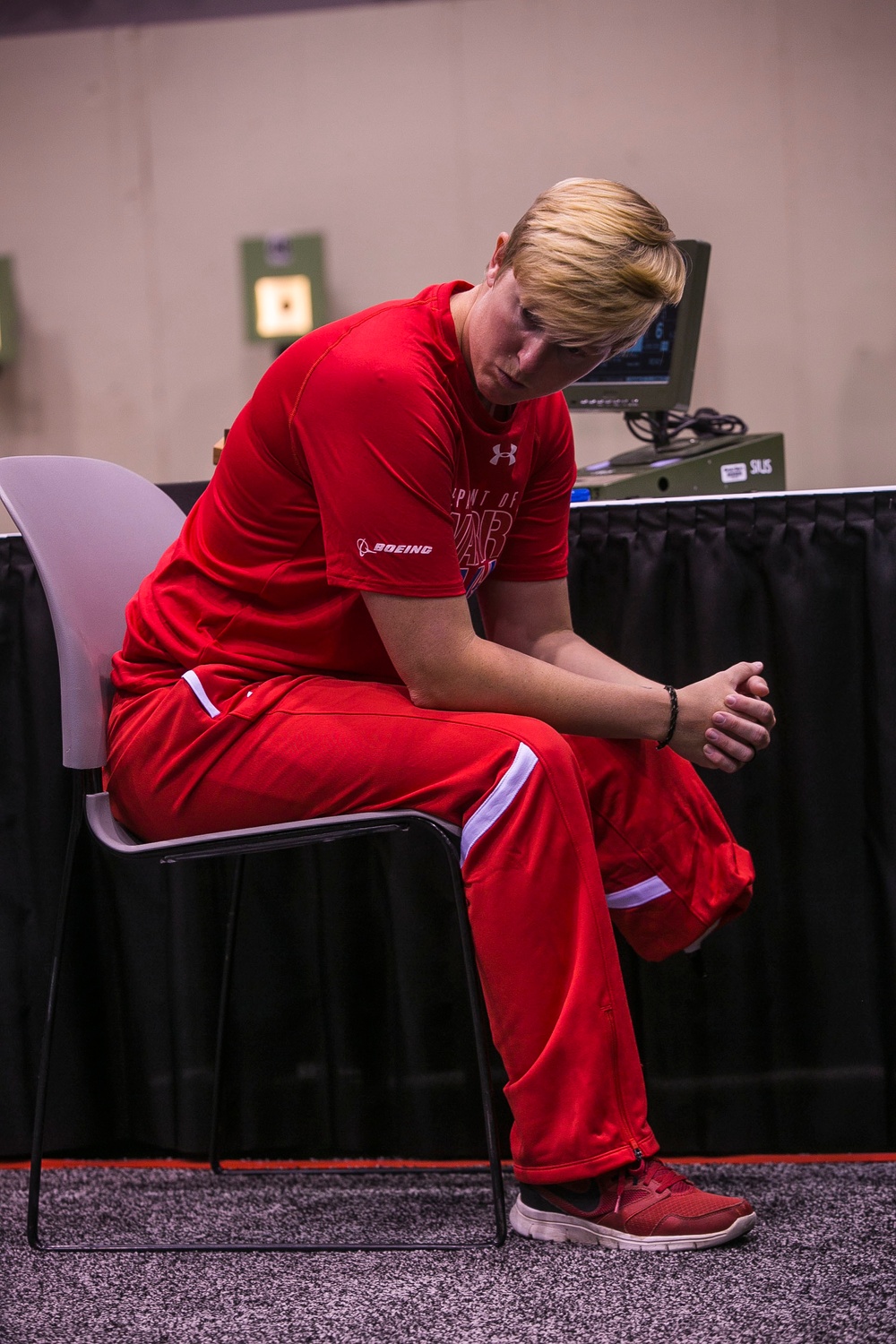 Team Marine Corps athlete stands by for shooting competition