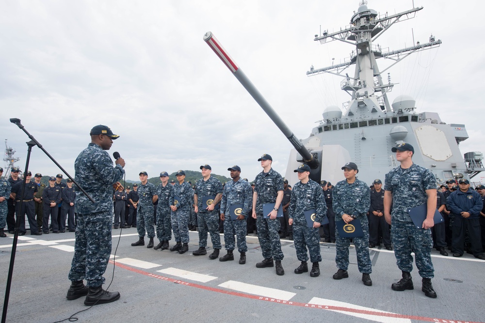 Dewey Holds All Hands Call