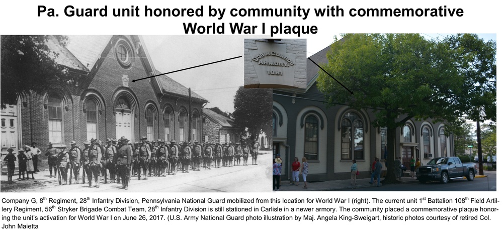 Pa. Guard unit honored by community with commemorative World War I plaque