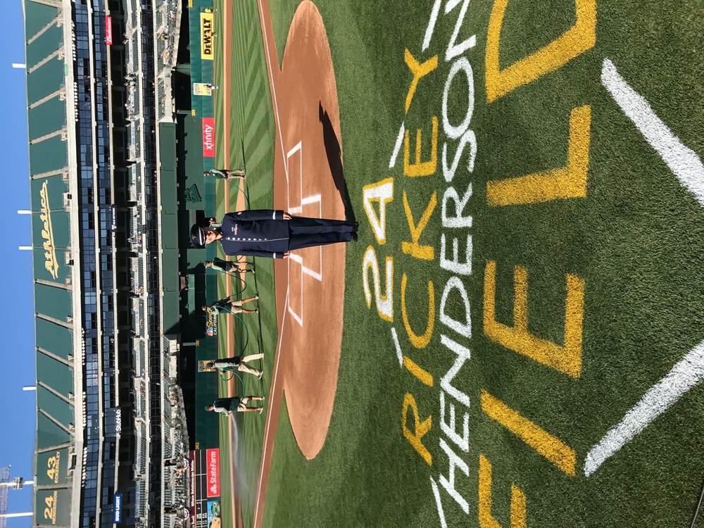 SrA Doolittle Sings at Oakland Athletic's Game