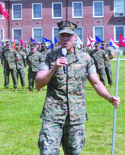 H&S Battalion commander passes the colors to new commander full of hope and promise