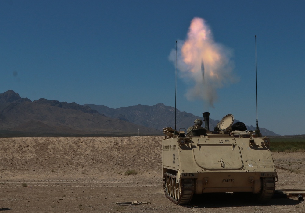 1st Battalion, 77th Armored Regiment, fire 120mm mortars.
