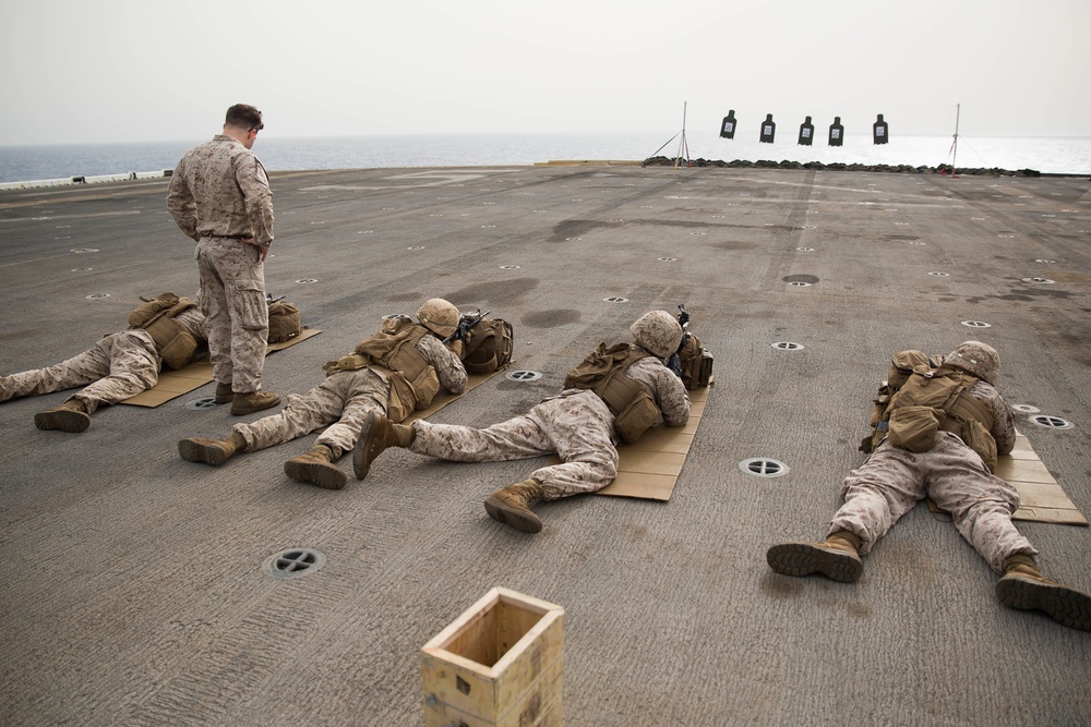 Marines zero on USS Bataan