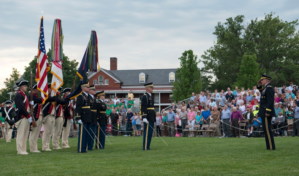 Gen. Robert Brown, commanding general, U.S. Army Pacific, hosts Twilight Tattoo, June 21, 2017