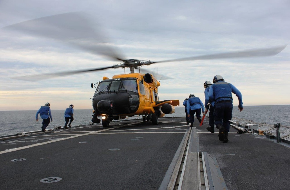 Coast Guard Cutter Legare conducts flight operations