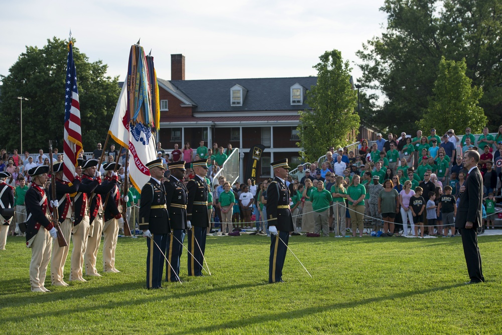 Under Secretary of the Army Karl Schneider, hosts Twilight Tattoo, June 28, 2017