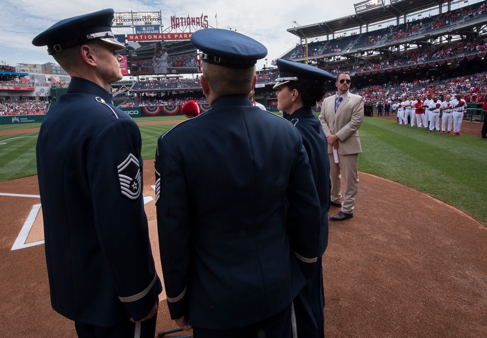 Singing Sergeants perform National Anthem at Nationals Park on Independence Day 2017