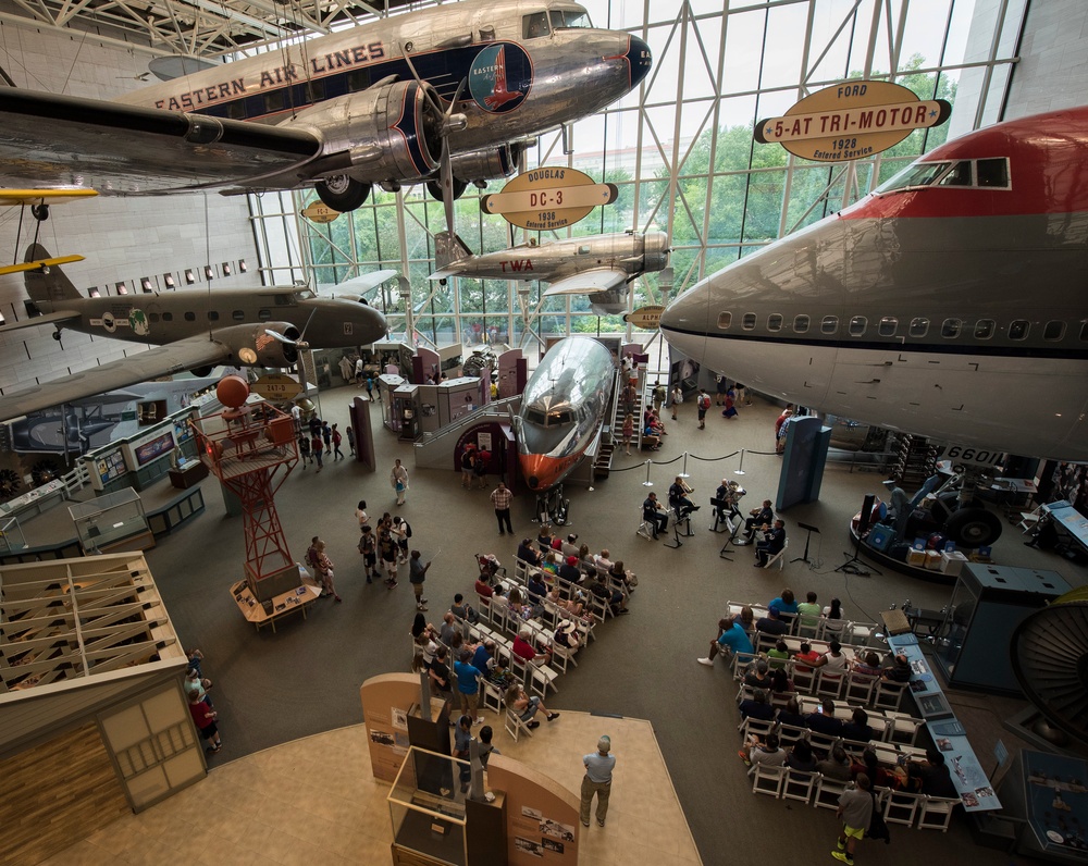 Brass Quintet performs at Smithsonian's Air and Space Museum on Independence Day 2017