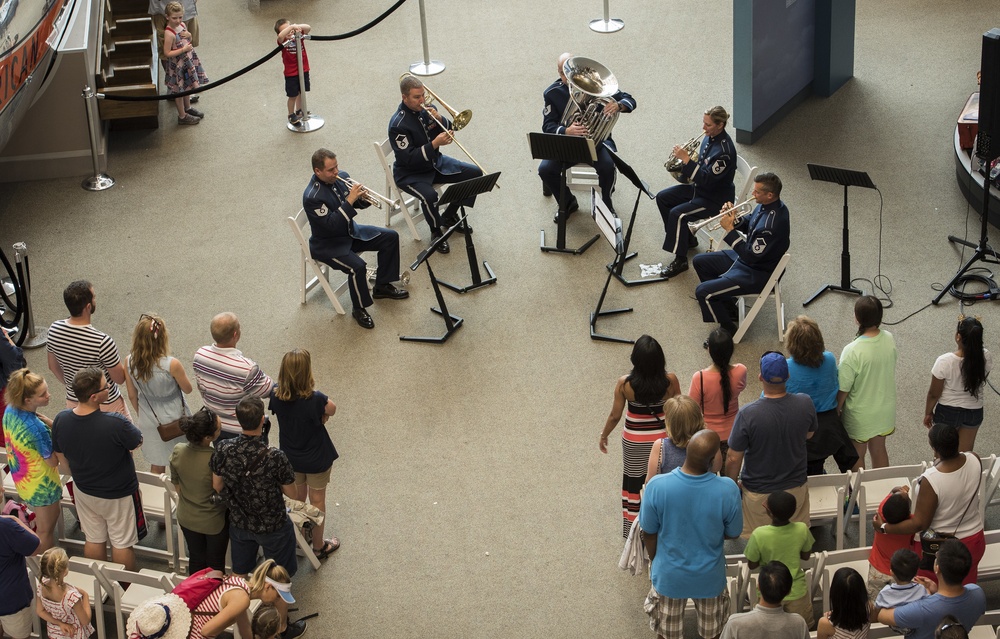 Brass Quintet performs at Smithsonian's Air and Space Museum on Independence Day 2017