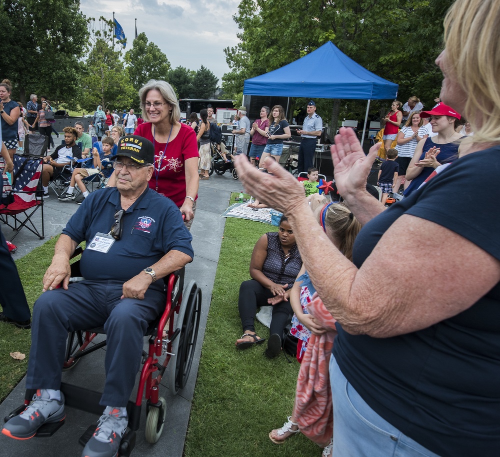 The United States Air Force Band performs at the Air Force Memorial on Independence Day 2017