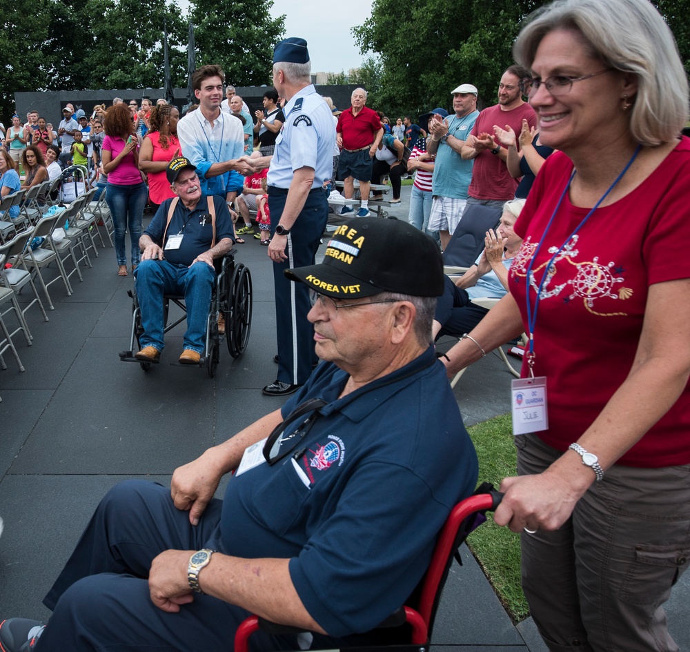 The United States Air Force Band performs at the Air Force Memorial on Independence Day 2017